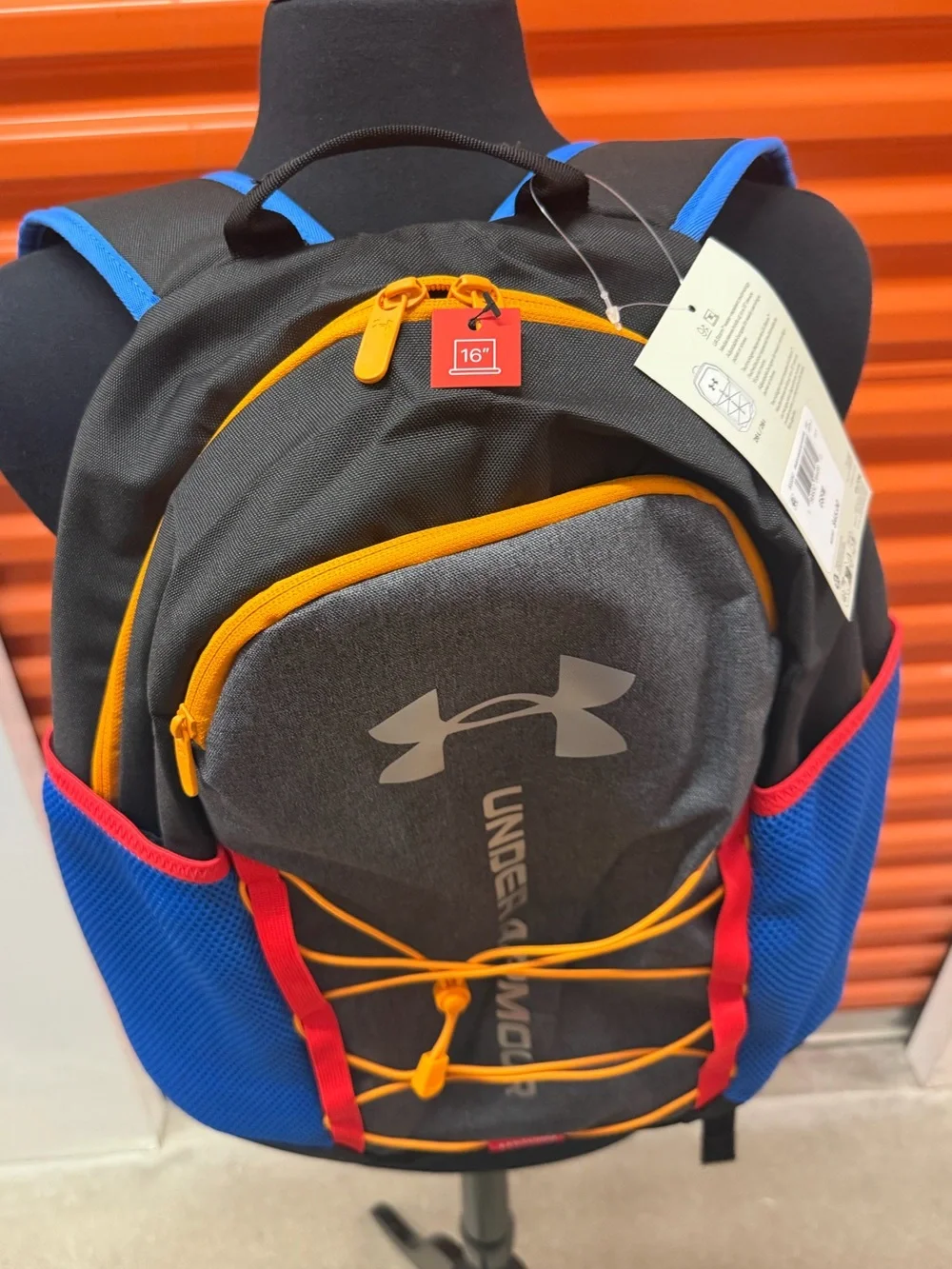 NWT Under Armour The Hustle 6.0 Sport Backpack blue/grey